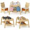 Kids Art Desk Set with Table, 2 Chairs, Chalkboard and Whiteboard